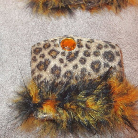 5 Piece Plush Leopard Kitty Cat Costume Headband Cuffs Tail Choker Cosplay - Picture 4 of 6